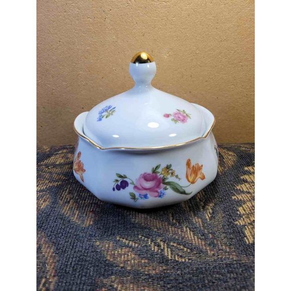 Vintage Jlmeanau German Floral Candy Dish - Picture 2 of 8